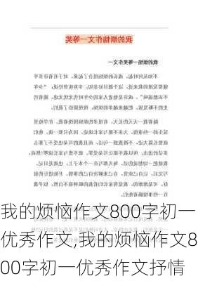 我的烦恼作文800字初一优秀作文,我的烦恼作文800字初一优秀作文抒情