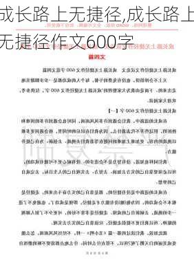 成长路上无捷径,成长路上无捷径作文600字