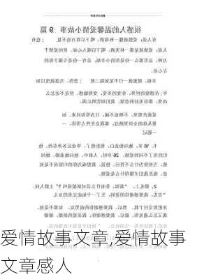 爱情故事文章,爱情故事文章感人