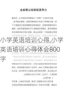 小学英语培训心得,小学英语培训心得体会800字