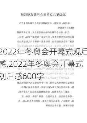 2022年冬奥会开幕式观后感,2022年冬奥会开幕式观后感600字