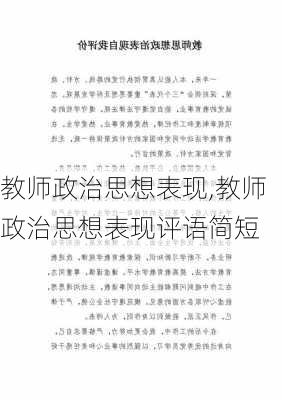 教师政治思想表现,教师政治思想表现评语简短