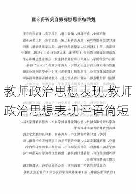 教师政治思想表现,教师政治思想表现评语简短