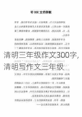 清明三年级作文300字,清明写作文三年级