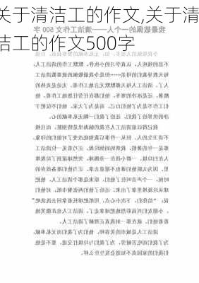 关于清洁工的作文,关于清洁工的作文500字