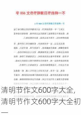 清明节作文600字大全,清明节作文600字大全初一