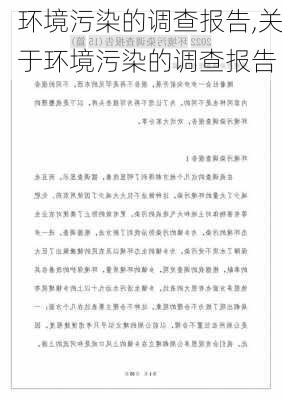 环境污染的调查报告,关于环境污染的调查报告