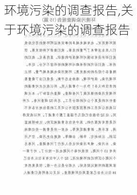 环境污染的调查报告,关于环境污染的调查报告