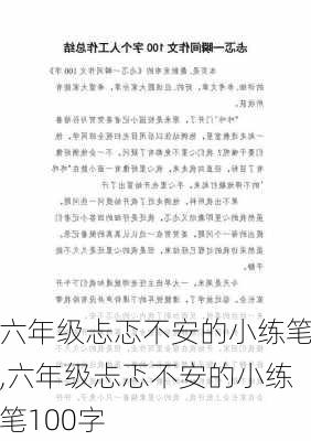 六年级忐忑不安的小练笔,六年级忐忑不安的小练笔100字