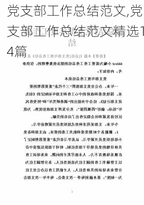 党支部工作总结范文,党支部工作总结范文精选14篇