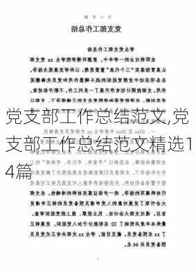 党支部工作总结范文,党支部工作总结范文精选14篇