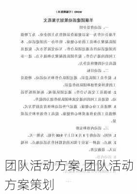 团队活动方案,团队活动方案策划