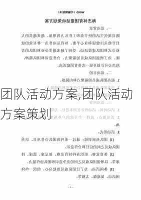 团队活动方案,团队活动方案策划