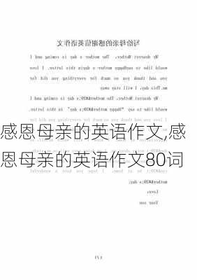 感恩母亲的英语作文,感恩母亲的英语作文80词