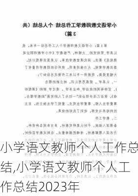 小学语文教师个人工作总结,小学语文教师个人工作总结2023年