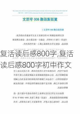 复活读后感800字,复活读后感800字初中作文