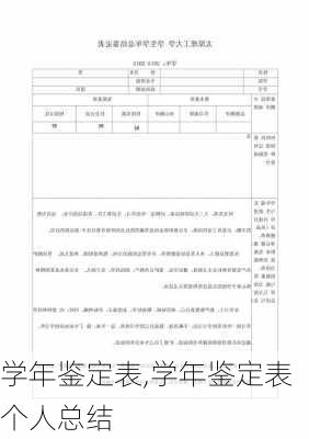 学年鉴定表,学年鉴定表个人总结