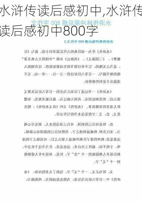 水浒传读后感初中,水浒传读后感初中800字