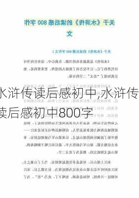 水浒传读后感初中,水浒传读后感初中800字