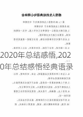 2020年总结感悟,2020年总结感悟经典语录