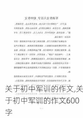 关于初中军训的作文,关于初中军训的作文600字